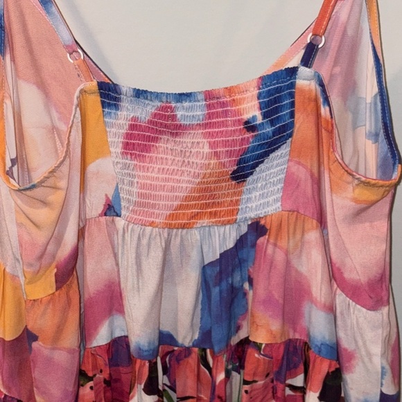 French Connection NWOT Isadora Patched Tiered Tank Top Size 2 Multi Color - Picture 11 of 15